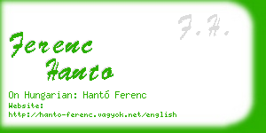 ferenc hanto business card